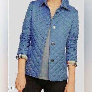 Burberry Blue Quilted Utility Jacket